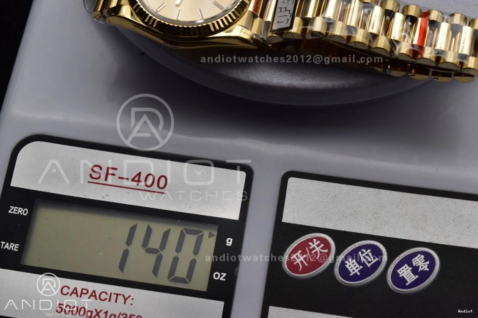 Bracelet Steel QF 36 V5 on DayDate vr3255 (Gain Best President YG Weight) Edition Dial 904L Gold 0225